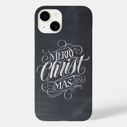 Merry CHRISTmas Religieuze Calligrafie Chalkboard  Case-Mate iPhone Case (Achterkant)