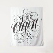 Merry CHRISTmas Religious Calligraphy Script Wandkleed (Voorkant)