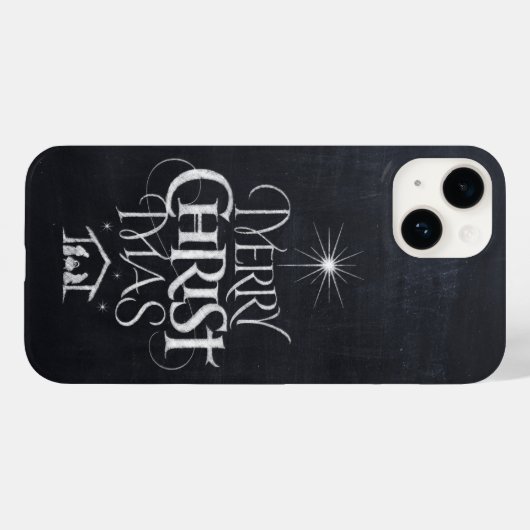 Merry CHRISTmas Religious Chalkboard Calligraphy C Case-Mate iPhone Case (Achterkant (horizontaal))