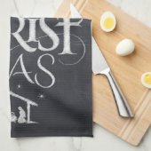 Merry CHRISTmas Religious Chalkboard Calligraphy Theedoek (Quarter Fold)