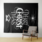 Merry CHRISTmas Religious Decotation Black White Wandkleed (In Situ (horizontaal))