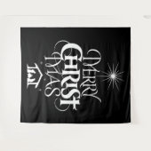 Merry CHRISTmas Religious Decotation Black White Wandkleed (Voorkant (horizontaal))