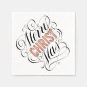Merry CHRISTmas Religious Marquee Sign Calligraphy Servetten (Voorkant)