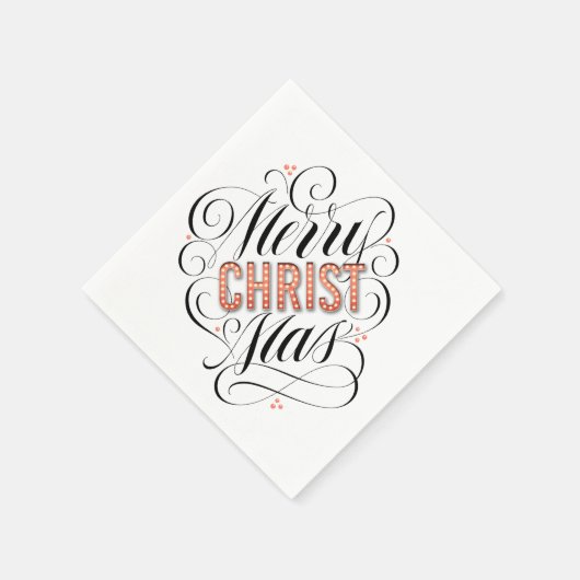 Merry CHRISTmas Religious Marquee Sign Calligraphy Servetten (Hoek)