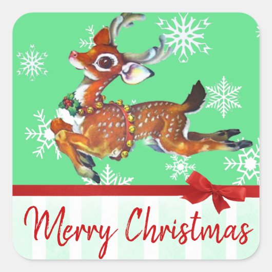 Merry Christmas  rendieren Stickers (Voorkant)