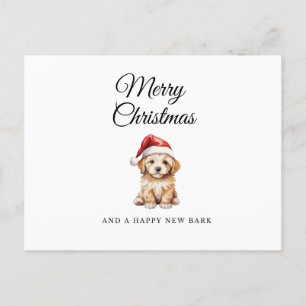 Merry Christmas retriever puppy vakantie briefkaar Feestdagenkaart