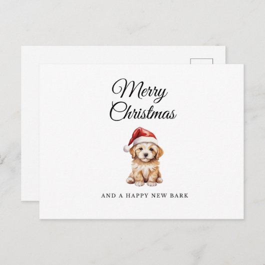 Merry Christmas retriever puppy vakantie briefkaar Feestdagenkaart (Voorkant / Achterkant)