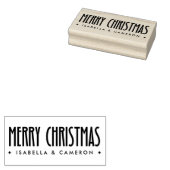 Merry Christmas retro font custom name Rubberstempel (Gestempeld)