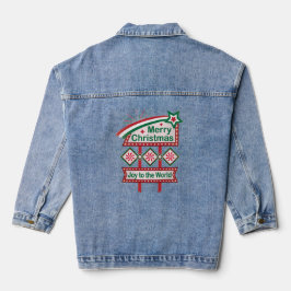 Merry Christmas Retro Marquee - Plezier voor de We Denim Jacket