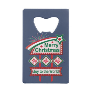 Merry Christmas Retro Marquee - Plezier voor de We Kredietkaart Flessenopener
