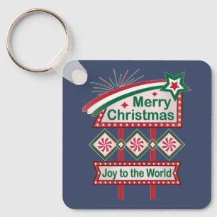 Merry Christmas Retro Marquee - Plezier voor de We Sleutelhanger