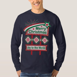 Merry Christmas Retro Marquee - Plezier voor de We T-shirt