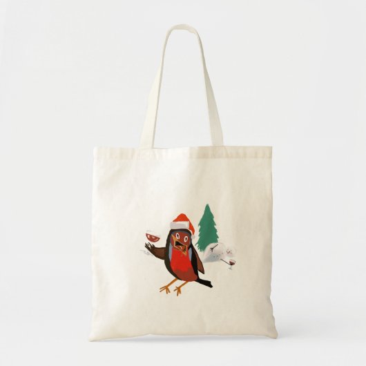 Merry Christmas Robin Tote Bag (Devant)