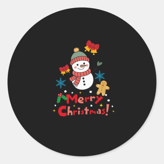 Merry Christmas! Ronde Sticker (Voorkant)