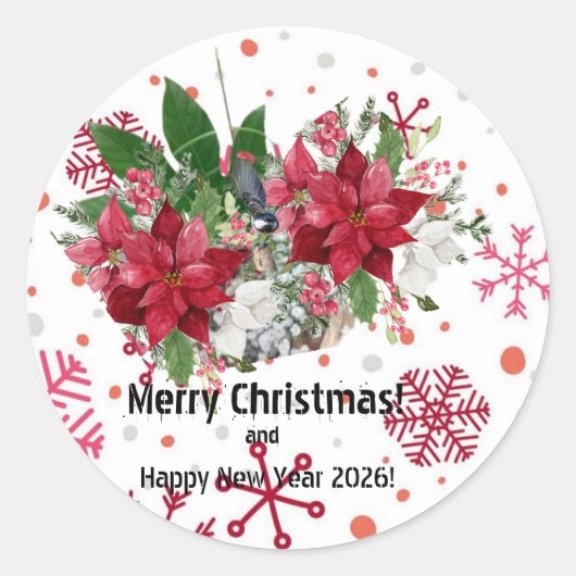 Merry Christmas! Ronde Sticker (Voorkant)