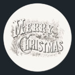 MERRY CHRISTMAS ROUND NOM PERSONNALISÉ STICKER<br><div class="desc">MERRY CHRISTMAS STICKER ROND CLASSIQUE POUR LES SCEAUX ENVELOPPÉS</div>