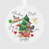 Merry Christmas Round Ornament | Love & Abundance (achterkant)