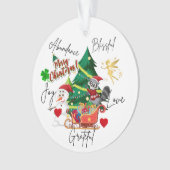 Merry Christmas Round Ornament | Love & Abundance (voorkant)