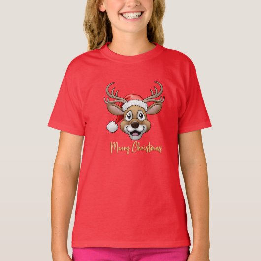 Merry Christmas Rudolf T-shirt (Devant)