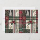 Merry Christmas Rustic Plaid Custom Photo Feestdagenkaart (Achterkant)