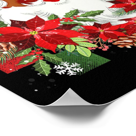 Merry Christmas Santa Claus Black Afro African Ame Poster (Hoek)