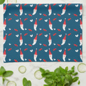 MERRY CHRISTMAS | Santa Claus Pattern Theedoek (Gevouwen)