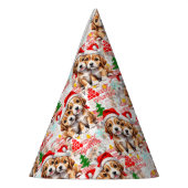 Merry Christmas Santa Dog Puppy Design Feesthoedjes (Links)