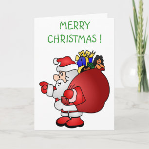 "MERRY CHRISTMAS" SANTA FEESTDAGEN KAART
