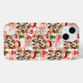 Merry Christmas Santa Hat Dog Puppy Design - White Case-Mate iPhone Case (Achterkant (horizontaal))