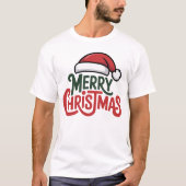 Merry Christmas Santa Hat Tee T-shirt (Voorkant)