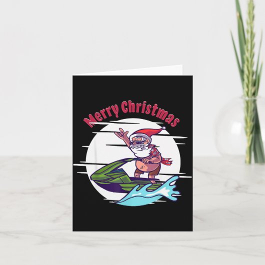Merry Christmas Santa Jet Ski Watersrts Kaart (Voorkant)