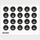 Merry Christmas Santa Playing Bowling Srt Lovers Ronde Sticker (Vel)
