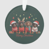 Merry Christmas Santa Reindeer Dachshund Weiner  (devant)