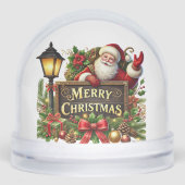 Merry Christmas Santa voeg bericht toe naam jaar f Sneeuwbol (Voorkant)