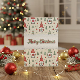 Merry Christmas Scandinavian Gnomes Holiday Card Feestdagenkaart
