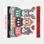 Merry Christmas Schattige Cats Fleece Deken (Voorkant (Horizontaal))