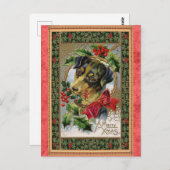 Merry Christmas Schattige Dog Briefkaart (Voorkant / Achterkant)