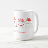 Merry Christmas Schattige Draw Katten Koffie Mok (Voorkant rechts)