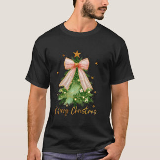 Merry Christmas Schattige Girly Christmas Tree Lig T-shirt
