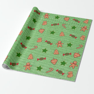 Merry Christmas Schattige Snoep Sokken Groene Ster Cadeaupapier