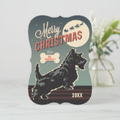 Merry Christmas Scottie Feestdagenkaart (Staand voorkant)