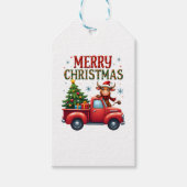 Merry Christmas Scottish Highland Cow Xmas Farm An Cadeaulabel (Voorkant)