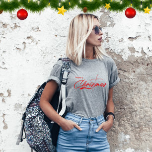 Merry Christmas Script Christelijk Cross T-shirt