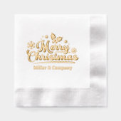 Merry Christmas Script Corporate Persoonlijke naam Folie Servetten (Voorkant)