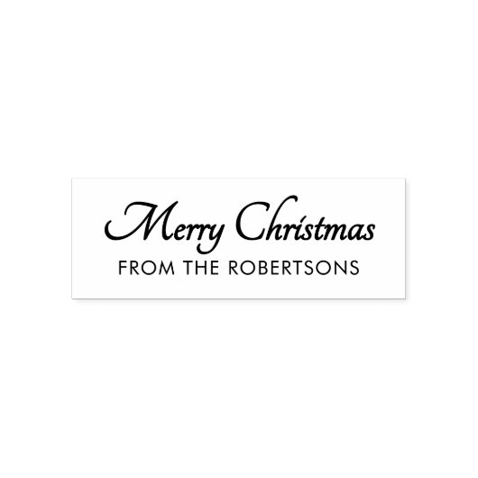 Merry Christmas Script Custom Monogram Zelfinktende Stempel (Design)