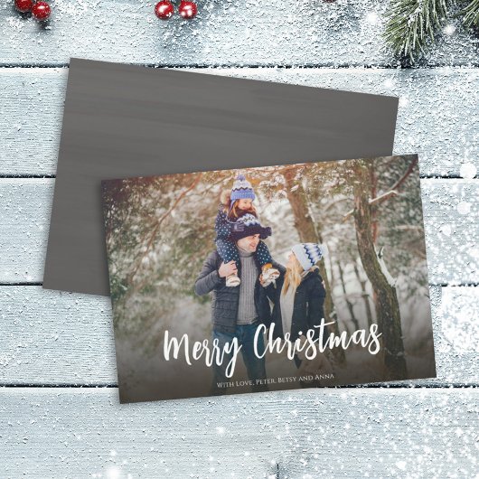 Merry Christmas Script Eenvoudig Zacht Vignette Li Feestdagenkaart