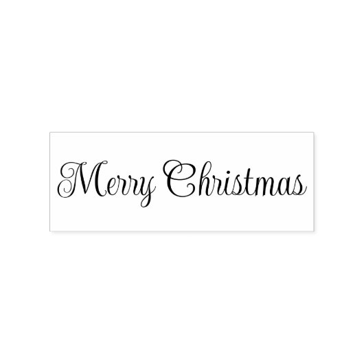 Merry Christmas Script Text Template Rubberstempel (Afrduk)
