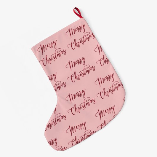 Merry Christmas Script Typography Lettering Grote Kerstsok (Achterkant (Hangend))