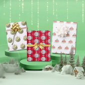 Merry Christmas Set van drie inpakpapier vellen