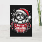 Merry Christmas Shih Tzu Graphic Tee Kaart (Voorkant)